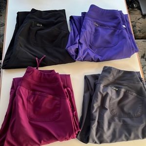 4 pairs Cherokee Infinity Tall Scrub Pants Medium